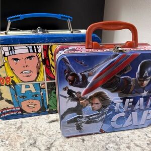 Marvel Avengers Team Cap Metal Lunchbox - hulk, Captain America, Iron Man...